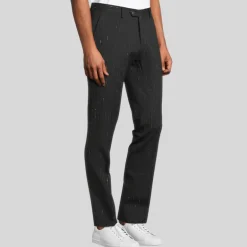 Shooting Star Pinstripe Pants - Black