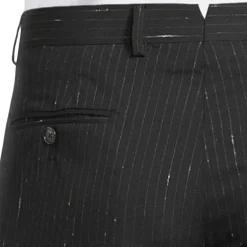 Shooting Star Pinstripe Pants - Black