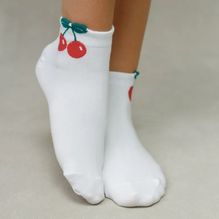 Short Fruit Socks - Cherry