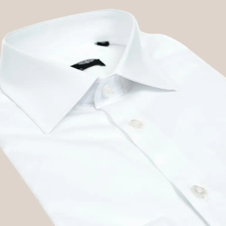 Slim Fit Cotton Stretch Dress Shirt - White