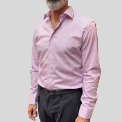 Slim Fit Stripe Shirt - Lilac