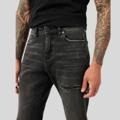 Slim Fit Tapered Destructed Denim - Nightshade