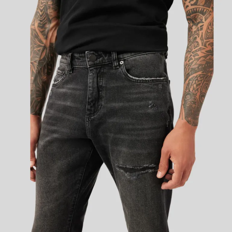 Slim Fit Tapered Destructed Denim - Nightshade