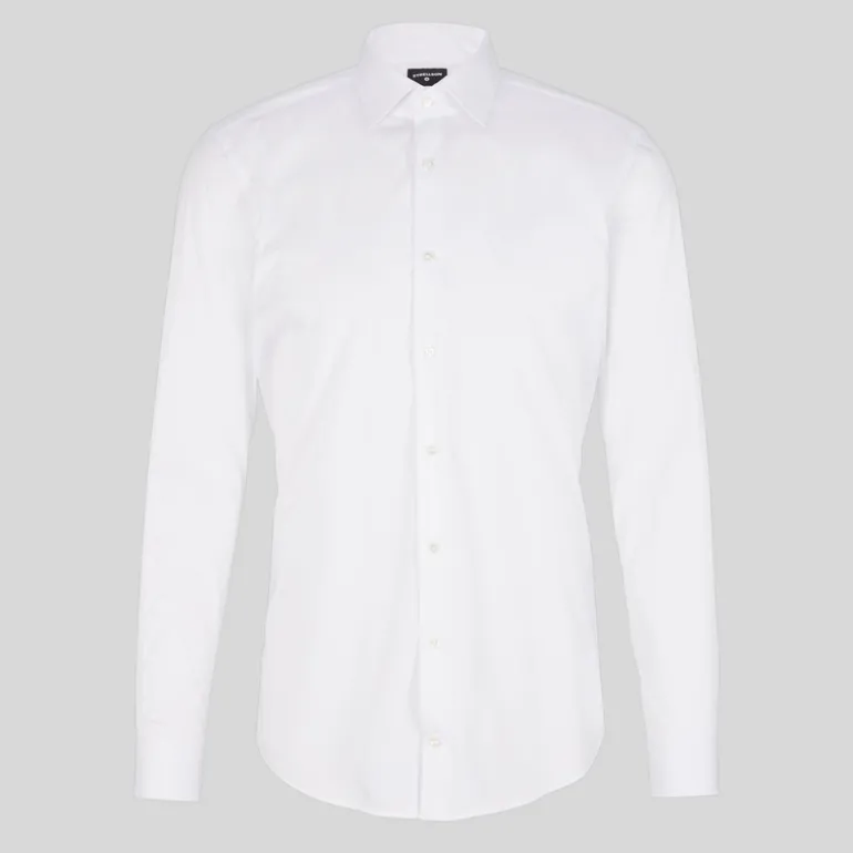 Slim-Fit Cotton Dress Shirt - White