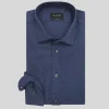 Soft Brushed Twill Cotton Shirt - Blue