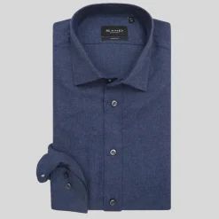 Soft Brushed Twill Cotton Shirt - Blue