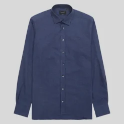 Soft Brushed Twill Cotton Shirt - Blue