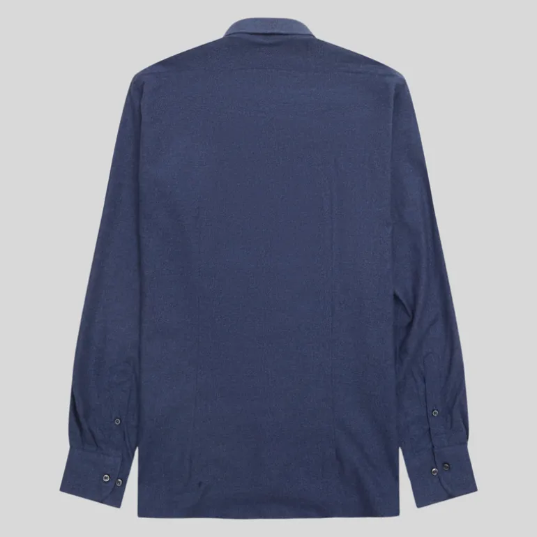 Soft Brushed Twill Cotton Shirt - Blue