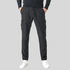 Soft Stretch Cotton Blend Cargo Pants - Black