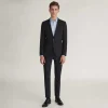 Solid Wool Slim Fit Suit Separates - Black