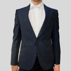Sparkle Designs Peak Lapel Blazer - Navy