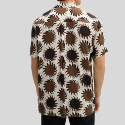 Star Bursts Print Shirt - Brown