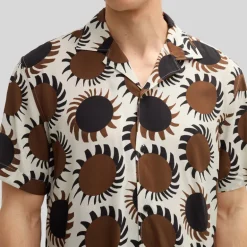 Star Bursts Print Shirt - Brown