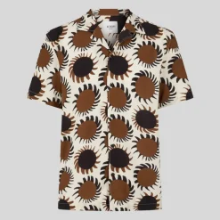 Star Bursts Print Shirt - Brown