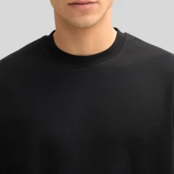 Stretch Cotton Crew T-Shirt - Black