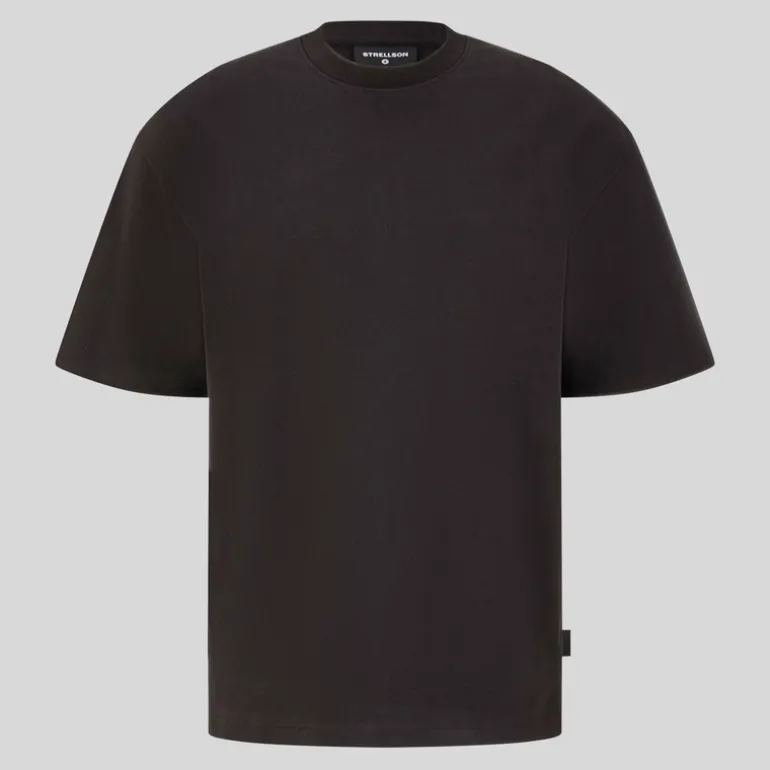 Stretch Cotton Crew T-Shirt - Black
