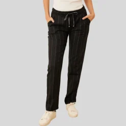 Stripe Elastic Waist Drawstring Joggers - Grey