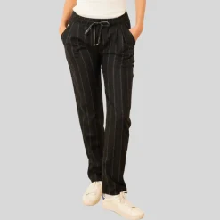 Stripe Elastic Waist Drawstring Joggers - Grey