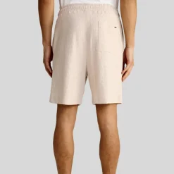 Structured Shorts with Pintuck Details - Beige