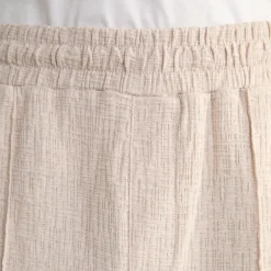 Structured Shorts with Pintuck Details - Beige