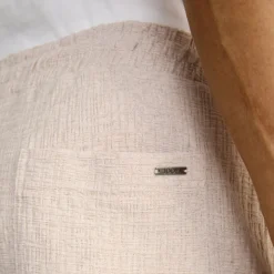 Structured Shorts with Pintuck Details - Beige