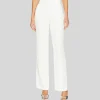 Structured Twill Pleated Pant - White