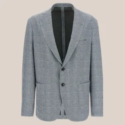 Subtle Plaid Checks Blazer - Blue