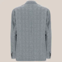 Subtle Plaid Checks Blazer - Blue