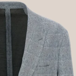 Subtle Plaid Checks Blazer - Blue