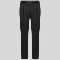 Subtle Plaid Checks Pants - Charcoal