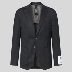 Subtle Plaid Checks Patch Pocket Blazer - Charcoal