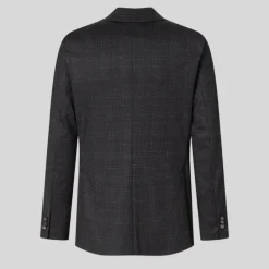 Subtle Plaid Checks Patch Pocket Blazer - Charcoal
