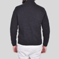 Suede / Knit Hybrid Jacket with Liner - Brown/Grey