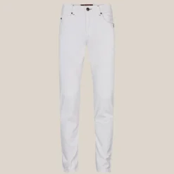 Suede Touch Slim Fit 5-Pocket Chino - White