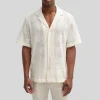 Swirls Knit Pattern Shirt - Cream