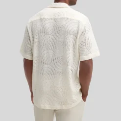 Swirls Knit Pattern Shirt - Cream