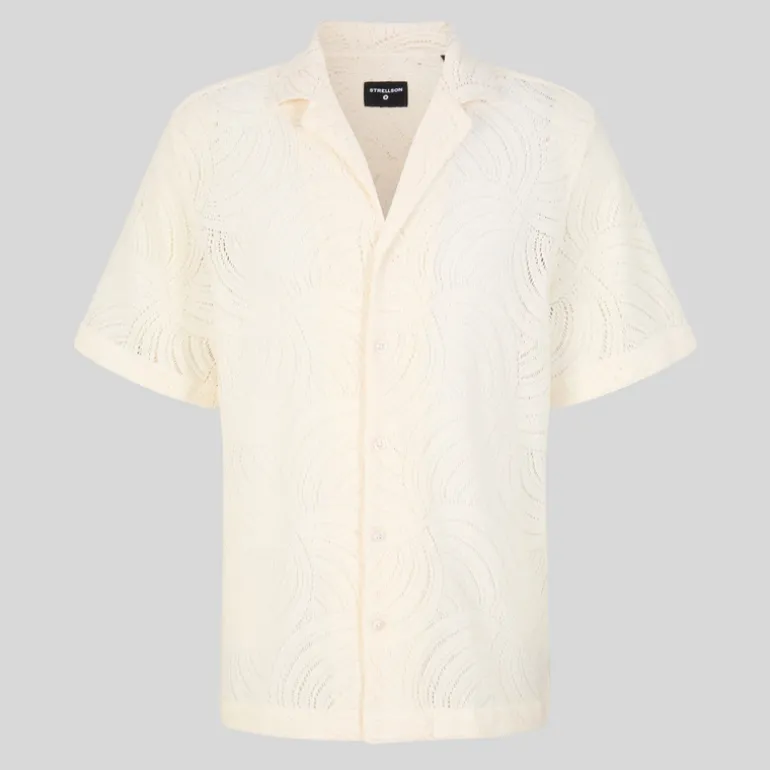 Swirls Knit Pattern Shirt - Cream