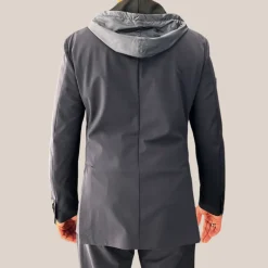 Technical Patch Pocket Blazer with Removable Hood - Navy