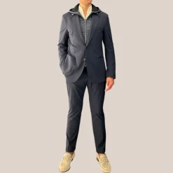 Technical Patch Pocket Blazer with Removable Hood - Navy