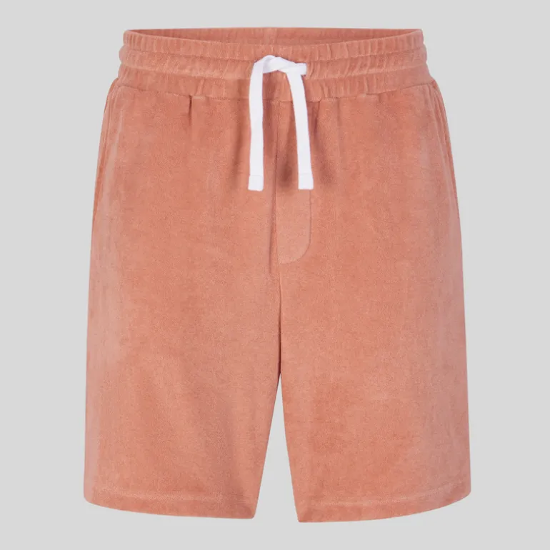 Terrycloth Drawstring Shorts - Apricot