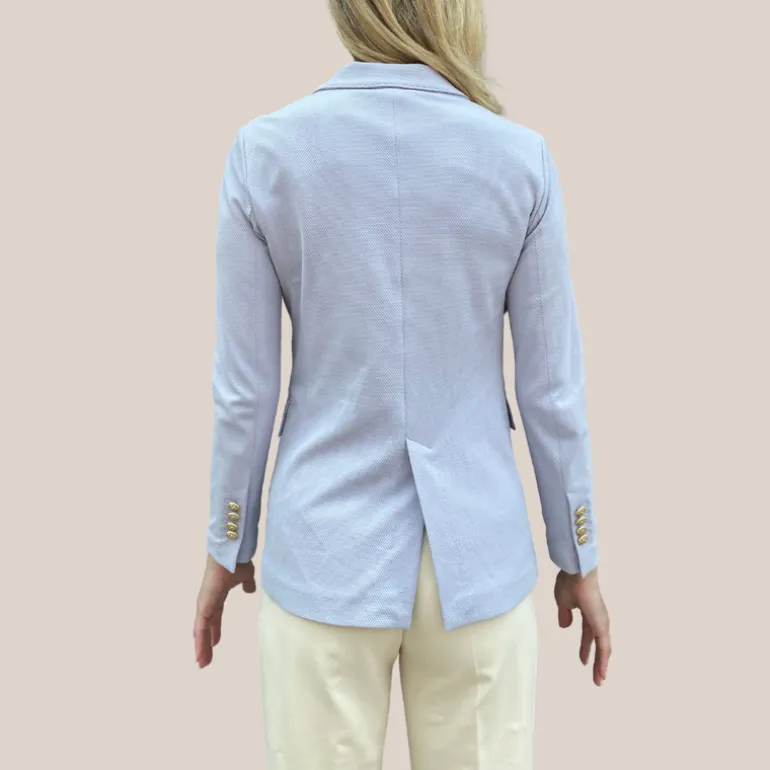 Textured Double Breasted Blazer - Light Purple