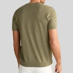 Textured Knit Crew Ribbed T-Shirt - Army