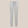 Tonal Glen Plaid Drawstring Jersey Chinos - Light Grey