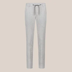 Tonal Glen Plaid Drawstring Jersey Chinos - Light Grey