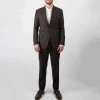 Tonal Glen Plaid Wool Suit - Brown