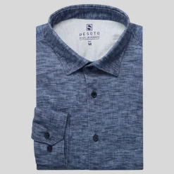 Tonal Print Jersey Shirt - Denim