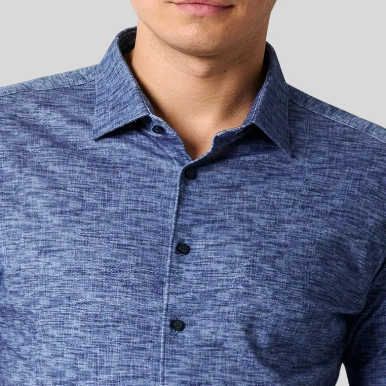 Tonal Print Jersey Shirt - Denim