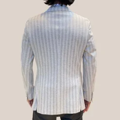 Tonal Stripe Patch Pocket Blazer - Silver