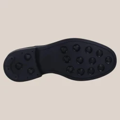 Tumbled Calf Leather Derby Shoe - Black