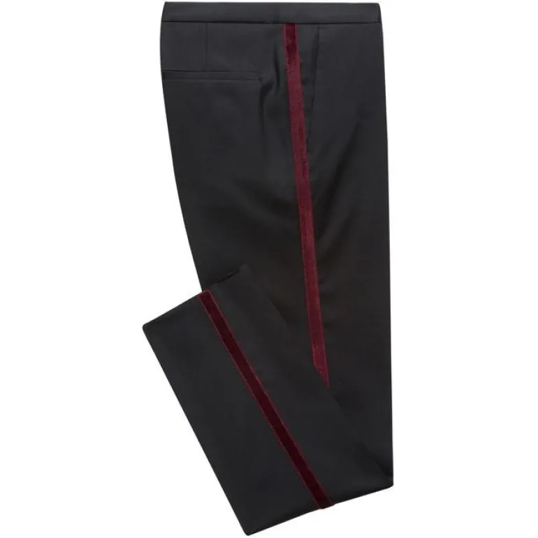 Tuxedo Pant with Stripe - Black